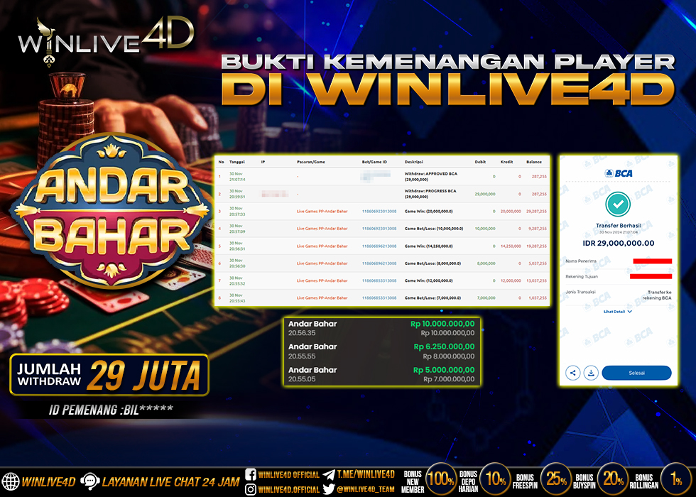 WINLIVE4D JACKPOT LIVE CASINO ANDAR BAHAR.,- LUNAS