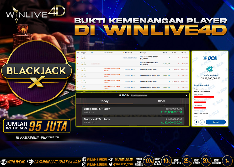 WINLIVE4D JACKPOT LIVE CASINO BLACKJACK.,- LUNAS
