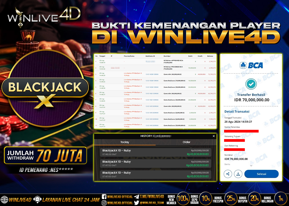 WINLIVE4D JACKPOT LIVE CASINO BLACKJACK.,- LUNAS