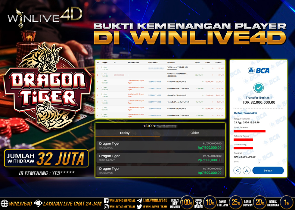 WINLIVE4D JACKPOT LIVE CASINO DRAGON TIGER.,- LUNAS