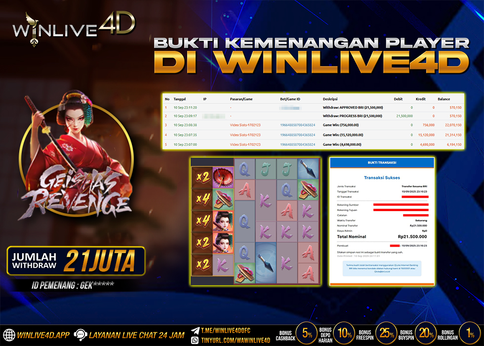 WINLIVE4D JACKPOT geisha2revenge-10-9-25.,- LUNAS