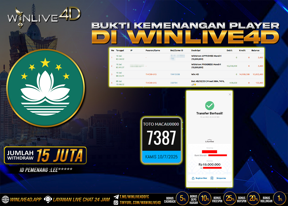 WINLIVE4D JACKPOT macau00-10-7-25.,- LUNAS