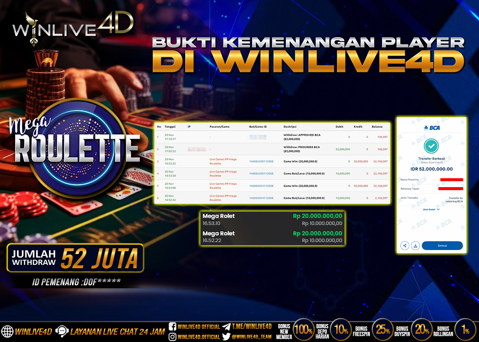 WINLIVE4D JACKPOT LIVE CASINO MEGA ROULETTE.,- LUNAS