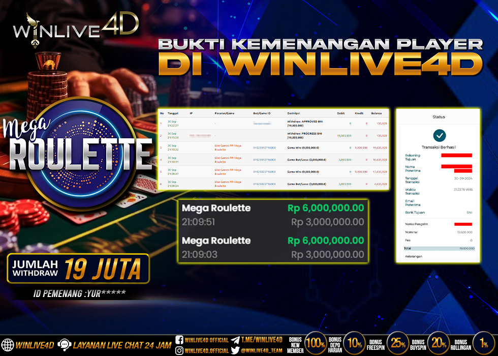 WINLIVE4D JACKPOT LIVE CASINO MEGA ROULETTE.,- LUNAS