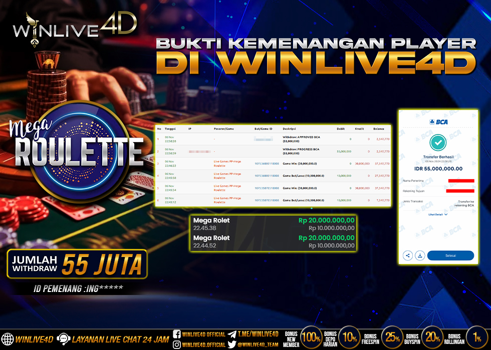 WINLIVE4D JACKPOT LIVE CASINO MEGA ROULETTE.,- LUNAS