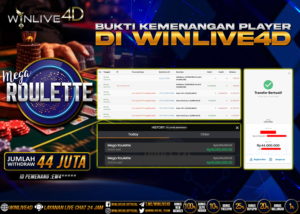 WINLIVE4D JACKPOT LIVE CASINO MEGA ROULETTE.,- LUNAS