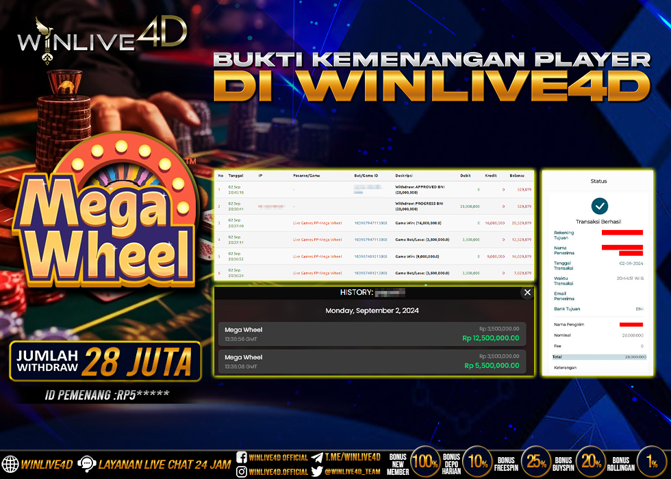 WINLIVE4D JACKPOT LIVE CASINO MEGA WHEEL.,- LUNAS