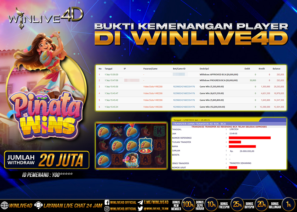 WINLIVE4D JACKPOT SLOT PINATA WINS.,- LUNAS