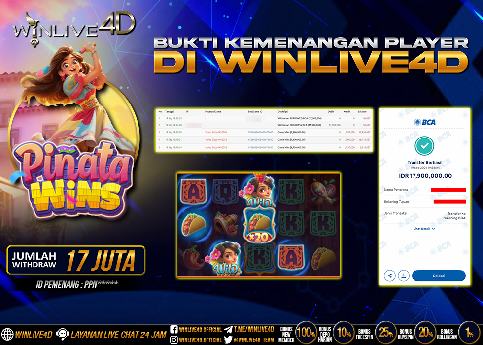WINLIVE4D JACKPOT SLOT PINATA WINS.,- LUNAS