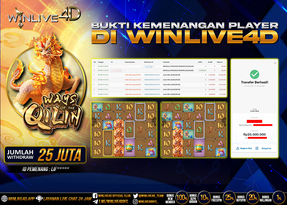 WINLIVE4D JACKPOT qilin-2-2-25.,- LUNAS