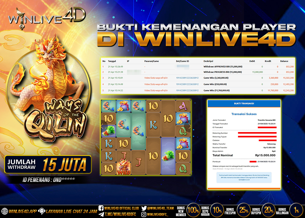 WINLIVE4D JACKPOT qilin-21-4-25.,- LUNAS
