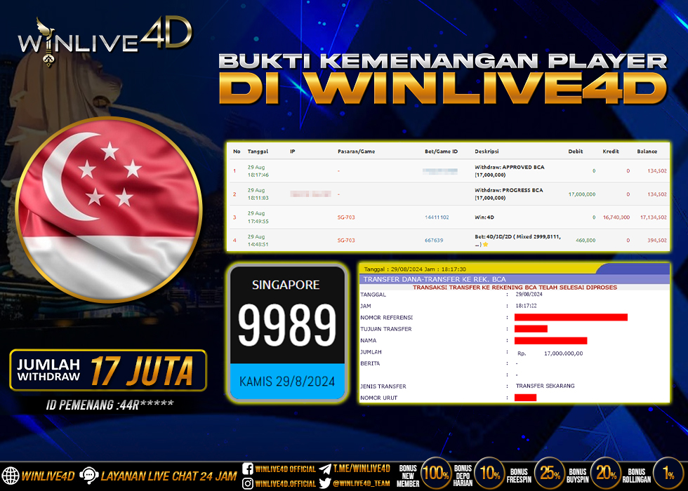 WINLIVE4D JACKPOT TOGEL SINGAPORE Rp.17.000.000.,- LUNAS