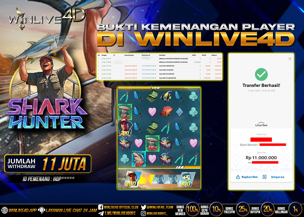 WINLIVE4D JACKPOT shark-hunter-13-4-25.,- LUNAS