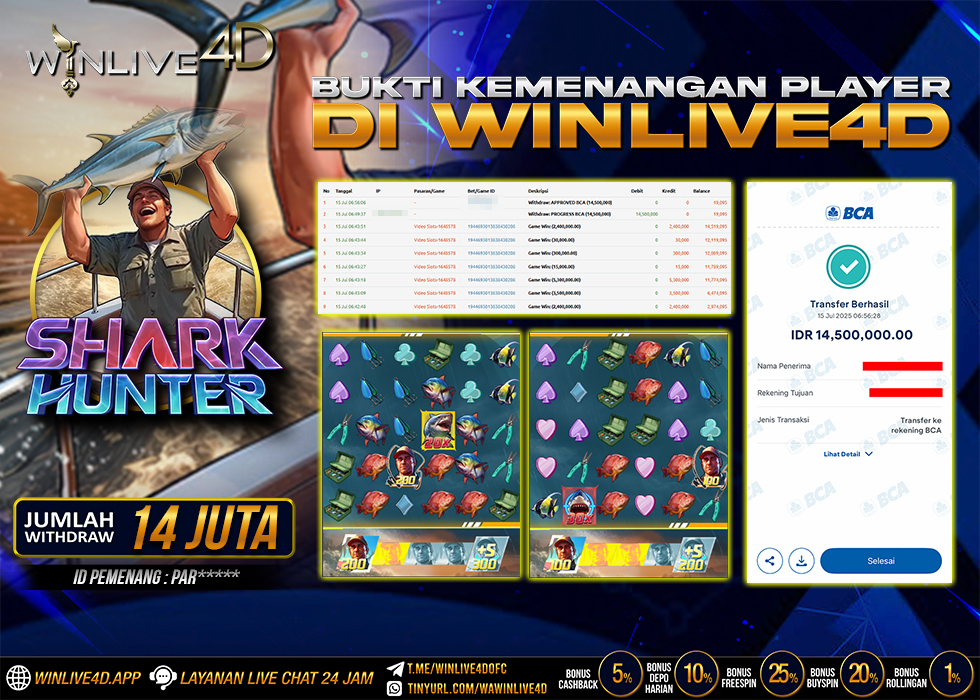 WINLIVE4D JACKPOT shark-hunter-15-7-25.,- LUNAS