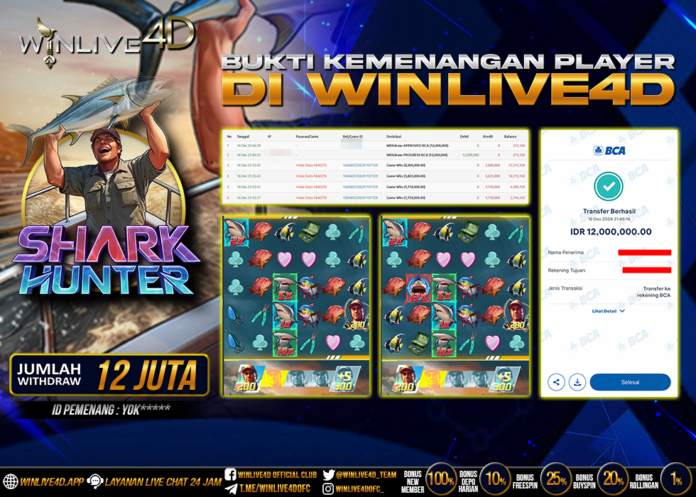 WINLIVE4D JACKPOT shark-hunter-16-12-24,- LUNAS