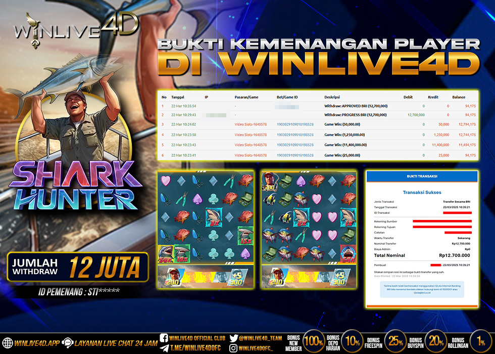WINLIVE4D JACKPOT shark-hunter-22-3-25.,- LUNAS