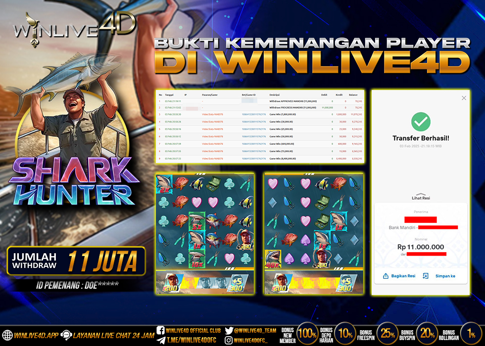 WINLIVE4D JACKPOT shark-hunter-3-2-25.,- LUNAS