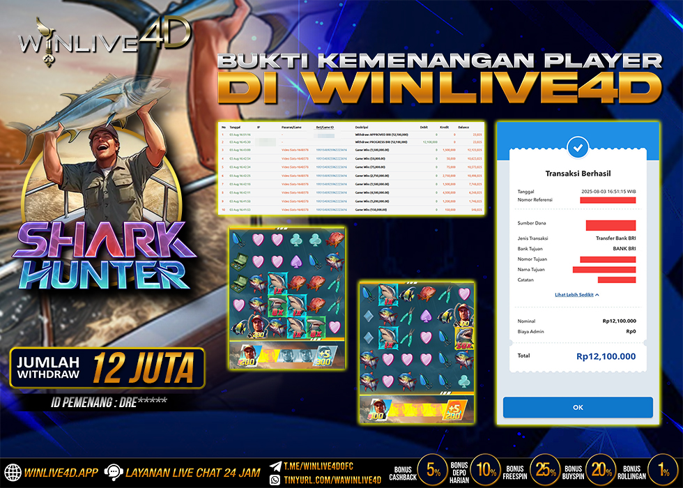 WINLIVE4D JACKPOT shark-hunter-3-8-25.,- LUNAS