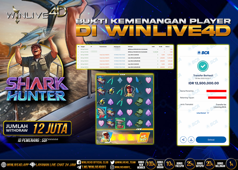 WINLIVE4D JACKPOT shark-hunter-6-5-25.,- LUNAS