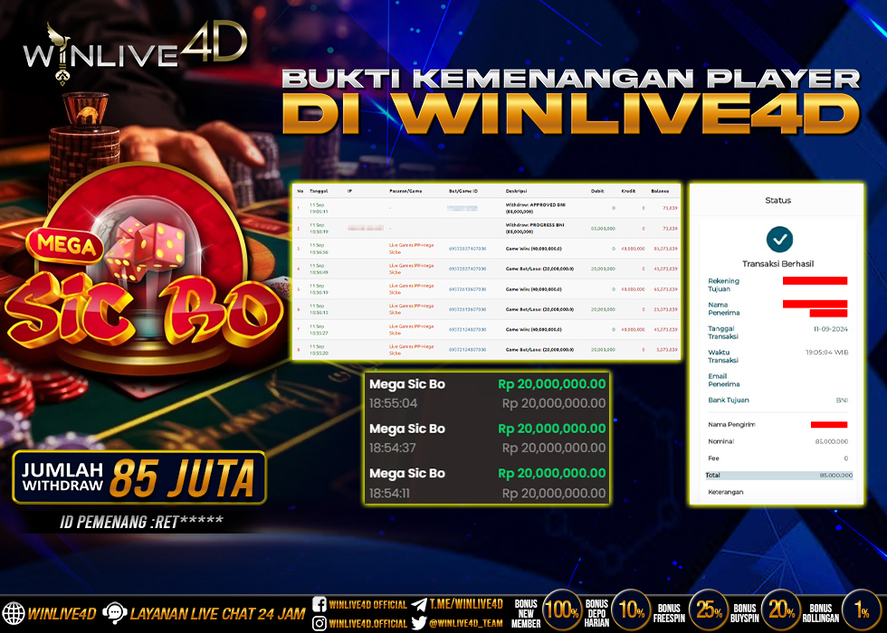 WINLIVE4D JACKPOT LIVE CASINO SICBO.,- LUNAS