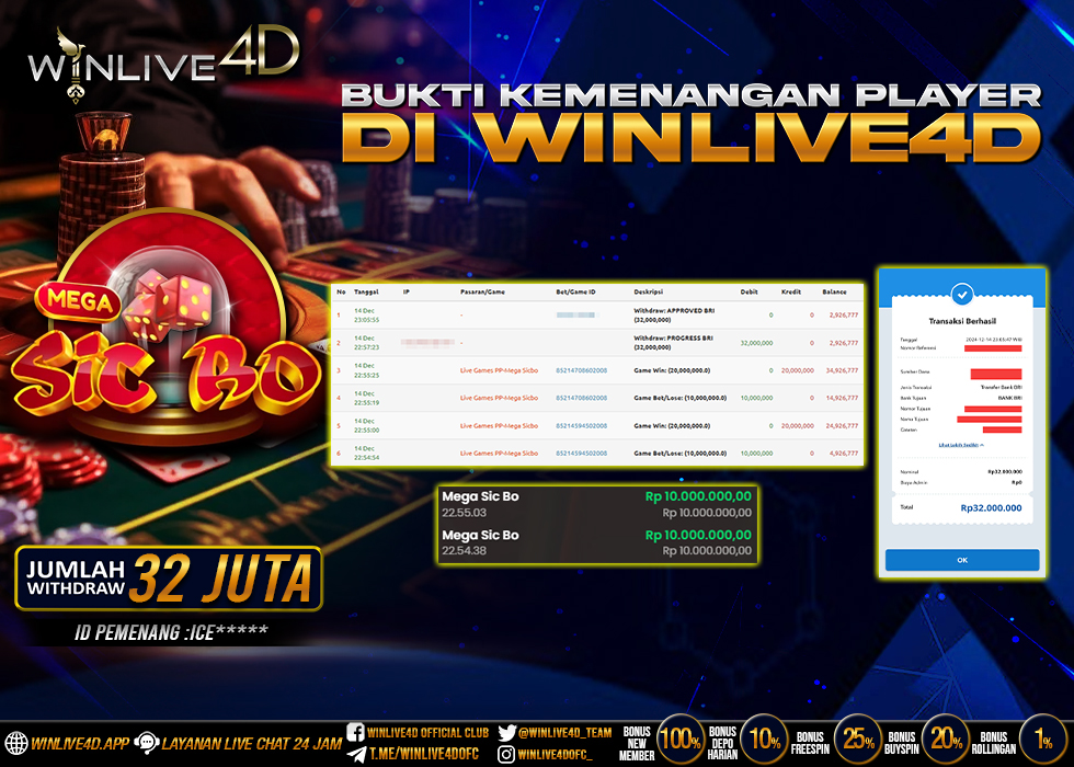 WINLIVE4D JACKPOT sicbo-14-12-24,- LUNAS
