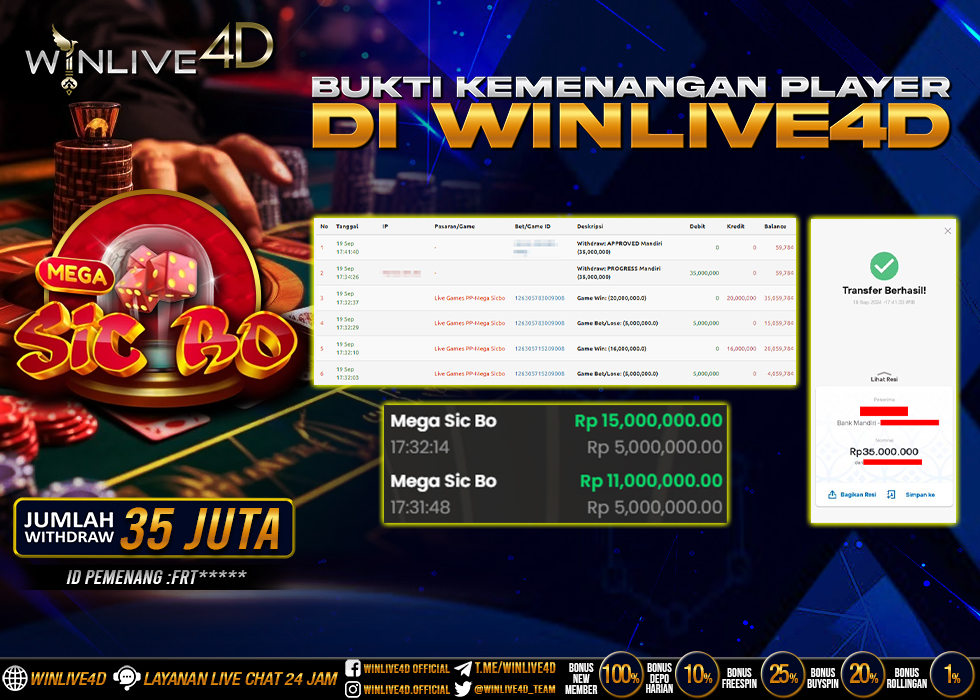 WINLIVE4D JACKPOT LIVE CASINO SICBO.,- LUNAS
