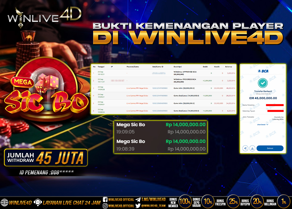 WINLIVE4D JACKPOT LIVE CASINO SICBO.,- LUNAS