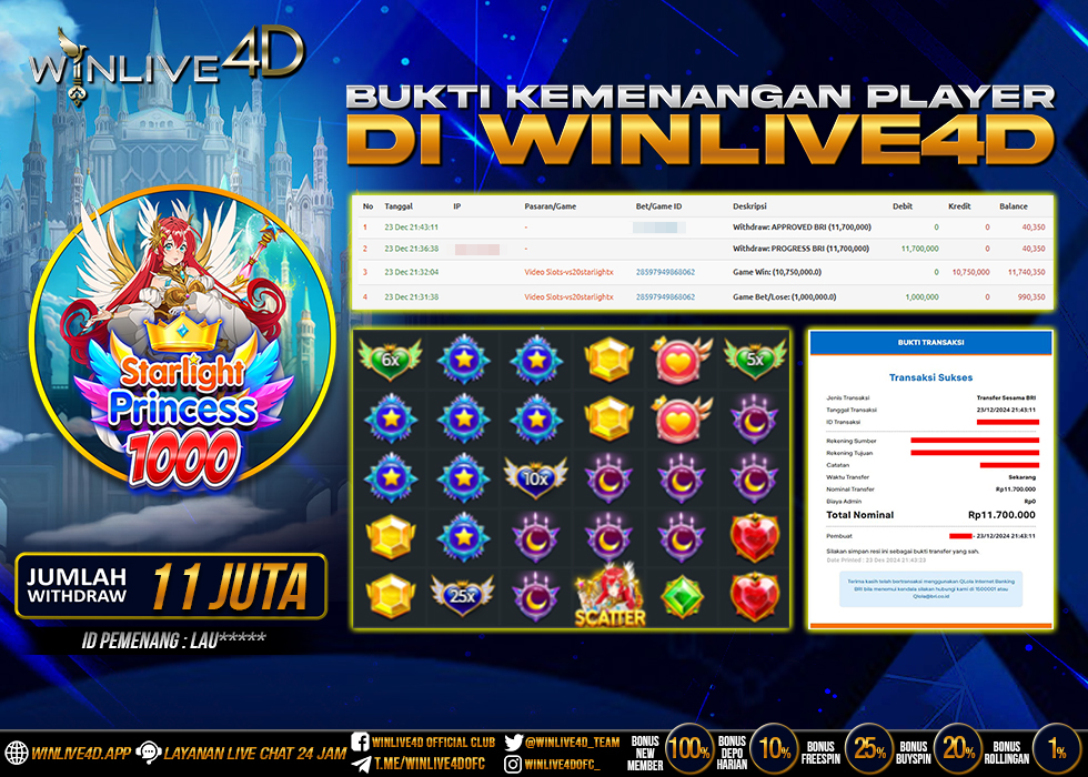 WINLIVE4D JACKPOT starlight-princess-1000-23-12-24,- LUNAS