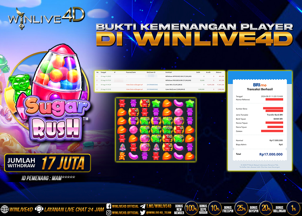 WINLIVE4D JACKPOT SLOT SUGAR RUSH.,- LUNAS