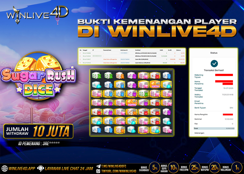 WINLIVE4D JACKPOT sugar-rush-dice-19-7-25.,- LUNAS