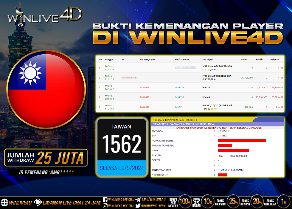 WINLIVE4D JACKPOT TOGEL TAIWAN.,- LUNAS