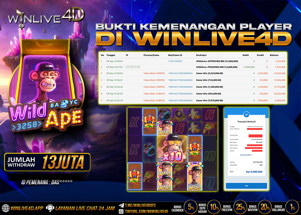 WINLIVE4D JACKPOT wildape-9-9-25.,- LUNAS